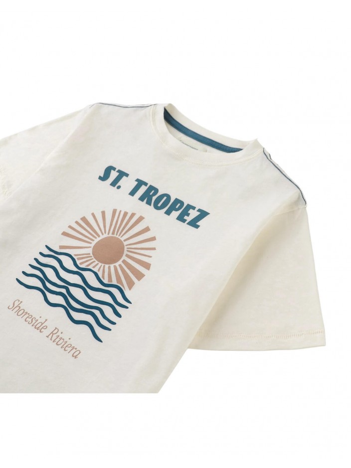 Tiago Graphic Tee with St. Tropez Print