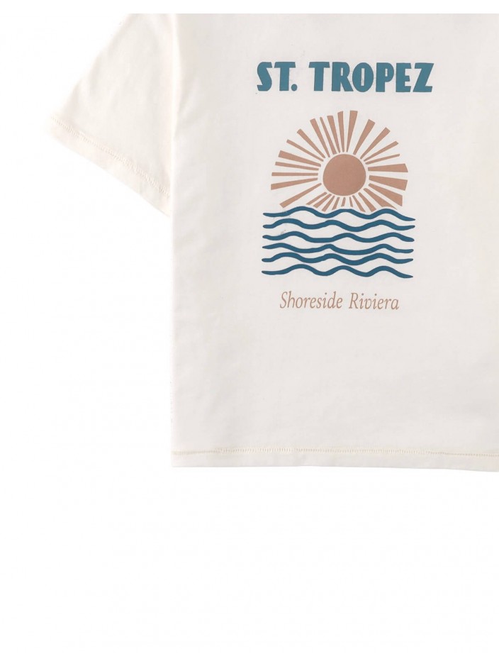 Tiago Graphic Tee with St. Tropez Print