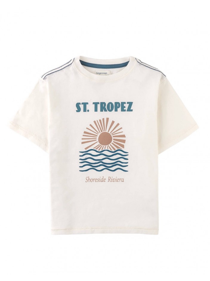 Tiago Graphic Tee with St. Tropez Print