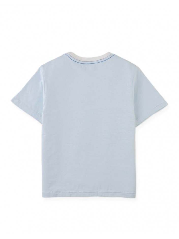 Juan Micro Stripe Tee with "Sailing Club" Print