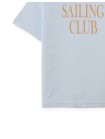 Juan Micro Stripe Tee with "Sailing Club" Print