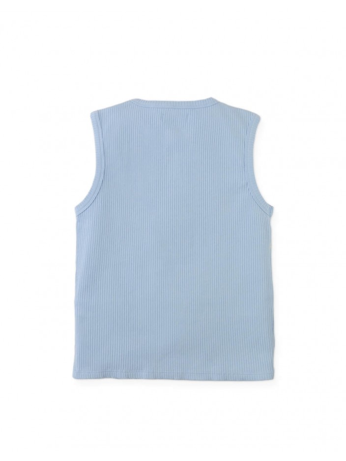 Rafael Henley Tank with Ribbed Texture