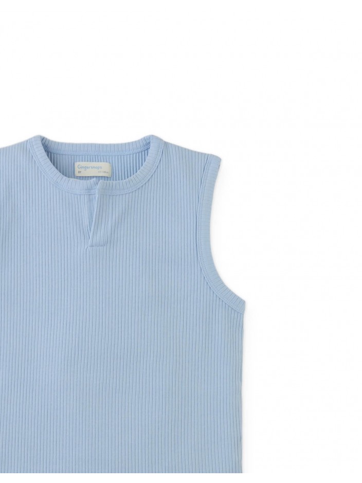 Rafael Henley Tank with Ribbed Texture