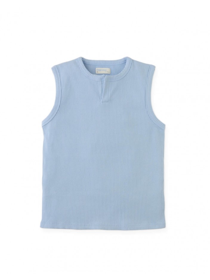 Rafael Henley Tank with Ribbed Texture