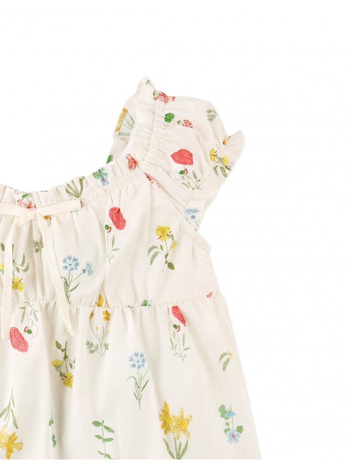 Jennie Cotton Top with Ruffled Details & Puff Sleeves