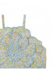 Eloise Halter Top in Multicolor with Large Flower Appliqué & Contrast Stitching