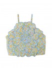 Eloise Halter Top in Multicolor with Large Flower Appliqué & Contrast Stitching