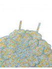 Eloise Halter Top in Multicolor with Large Flower Appliqué & Contrast Stitching