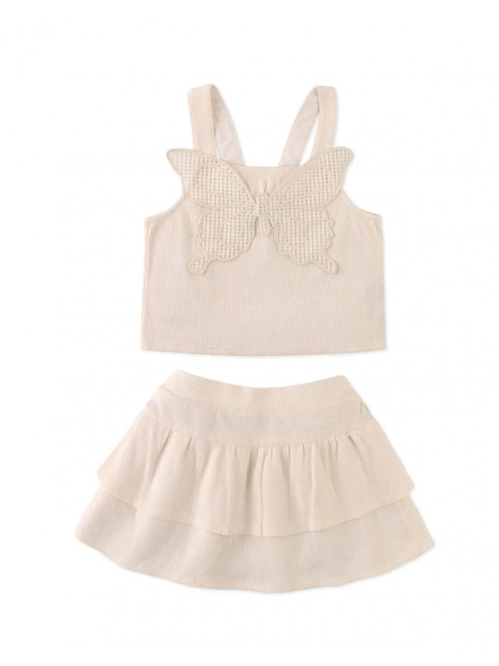 Adele Skort Set with Lace Butterfly Applique
