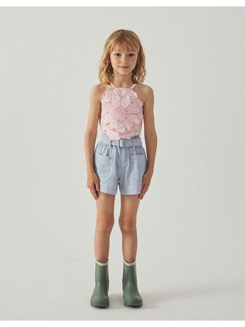 Amara Linen-like Cotton Shorts with Big Pockets & Belt