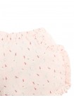 Dina Pointelle Shorts In Peach with All-Over Bird Print and Ruffles
