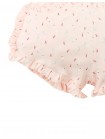 Dina Pointelle Shorts In Peach with All-Over Bird Print and Ruffles