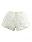 Dina Pointelle Shorts In Off-White with All-Over Floral Print and Ruffles