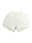 Dina Pointelle Shorts In Off-White with All-Over Floral Print and Ruffles