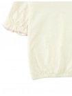 Nina Puff Sleeves Tee With Picot Edge Details In Off White