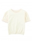 Nina Puff Sleeves Tee With Picot Edge Details In Off White