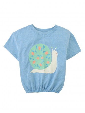 Anika Graphic Tee With Elastic Hem and Snail Print