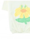 Anika Graphic Tee with Elastic Hem and Floral Bee Print