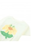 Anika Graphic Tee with Elastic Hem and Floral Bee Print
