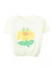 Anika Graphic Tee with Elastic Hem and Floral Bee Print