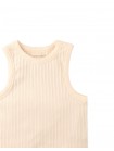 Lada Clean Ribbed Tank Top In Peach