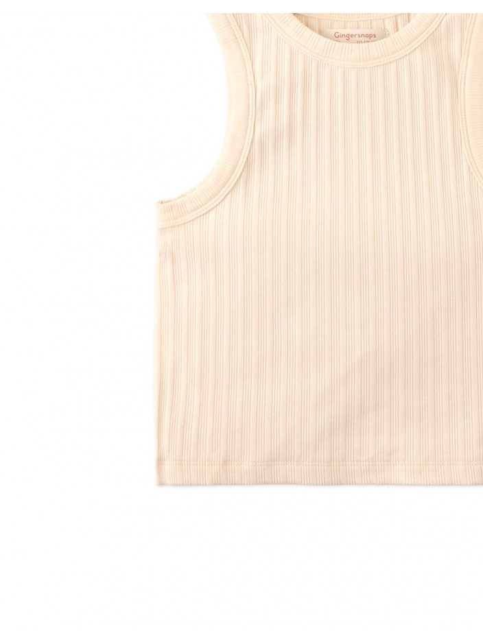 Lada Clean Ribbed Tank Top In Peach