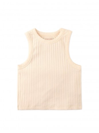 Lada Clean Ribbed Tank Top In Peach