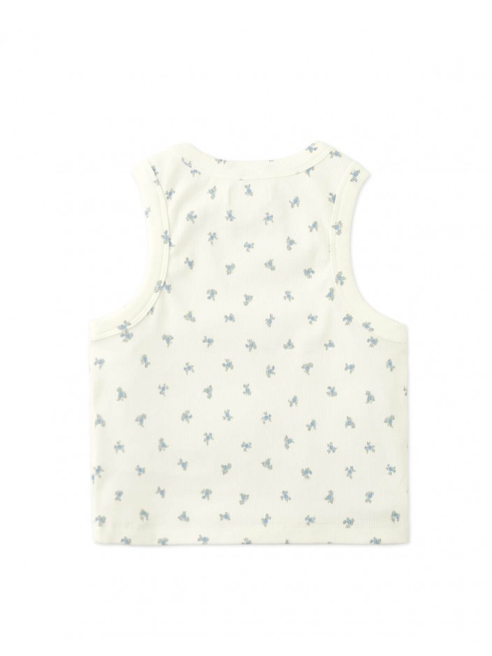 Lada Ribbed Tank Top With All-Over Floral Print