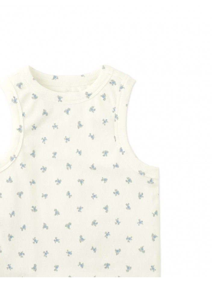 Lada Ribbed Tank Top With All-Over Floral Print