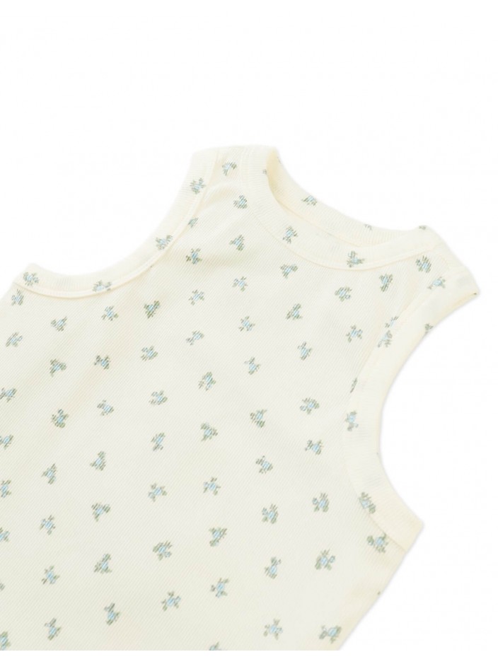 Lada Ribbed Tank Top With All-Over Floral Print