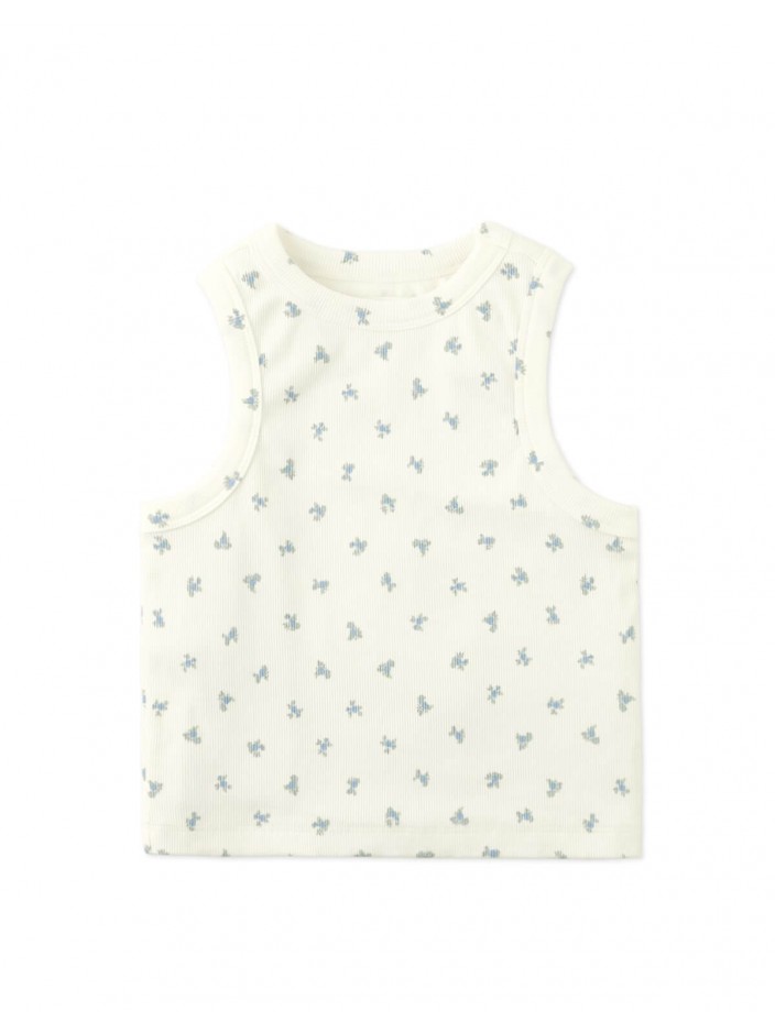 Lada Ribbed Tank Top With All-Over Floral Print