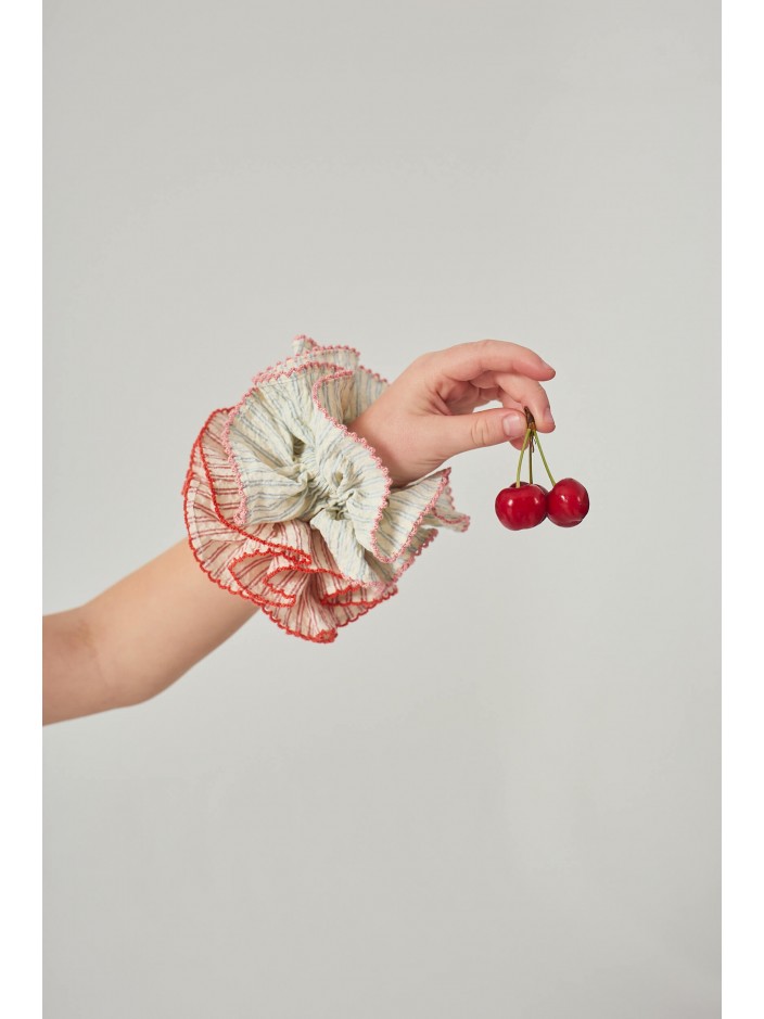 Rue Scrunchies With Picoting Edges