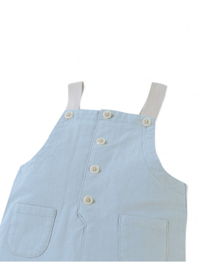 Baby Philip Linen Dungarees with Cotton Tape Straps