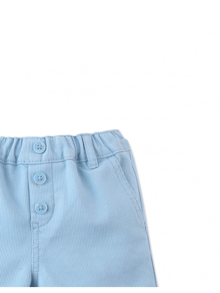 Baby Dewey Garterized Shorts with Open Seam Accent Thread