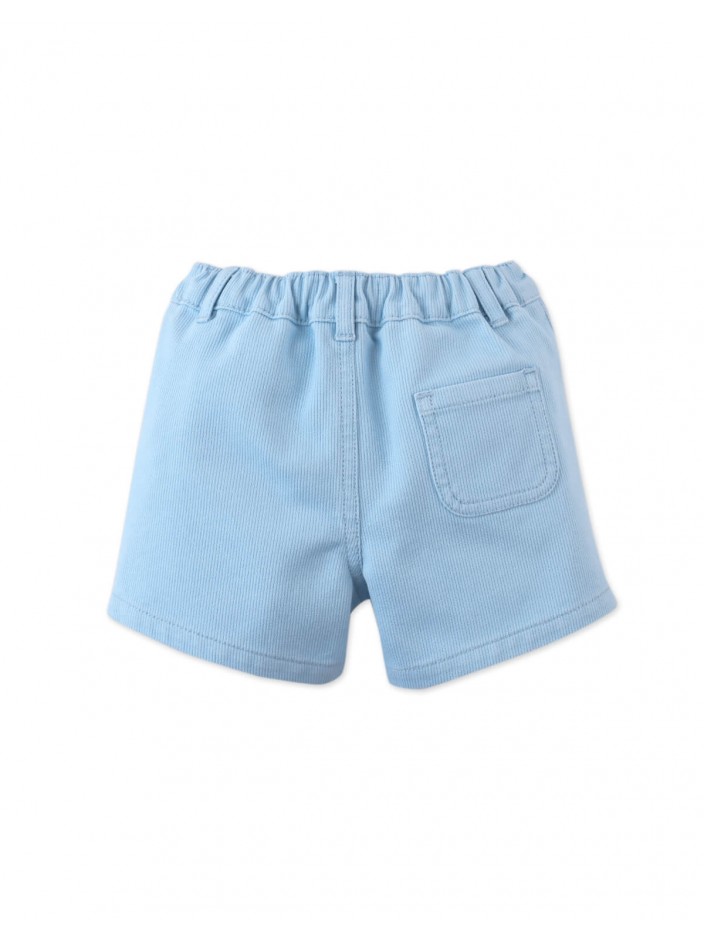 Baby Dewey Garterized Shorts with Open Seam Accent Thread