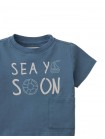 Baby Andre Graphic Tee with "Sea Ya Soon" Print and Side Patch Pocket