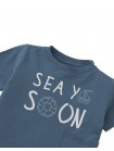 Baby Andre Graphic Tee with "Sea Ya Soon" Print and Side Patch Pocket