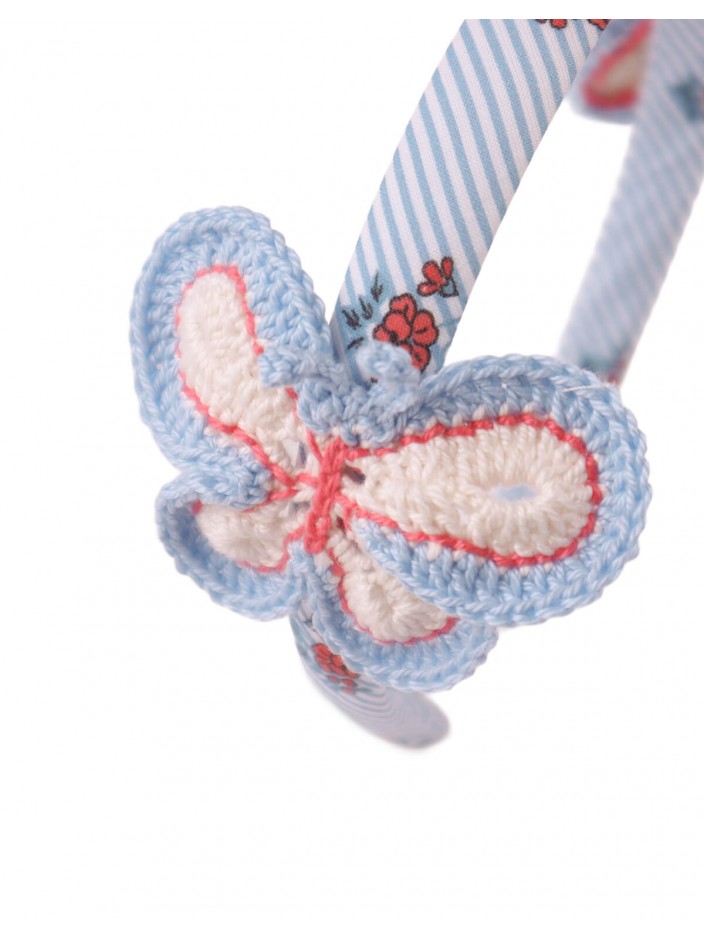 Wisteria Headband With Crochet Butterflies