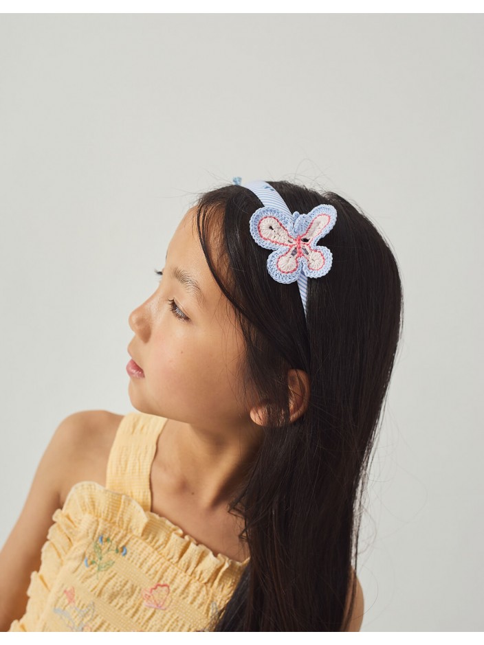 Wisteria Headband With Crochet Butterflies