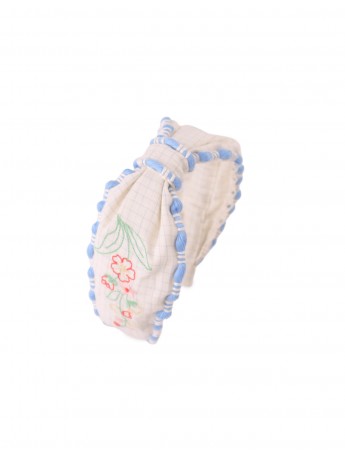 Delta Headband With Center Knot & Embroidery