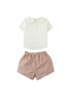 Baby Jurin Embroidered Top & Checkered Shorts Set