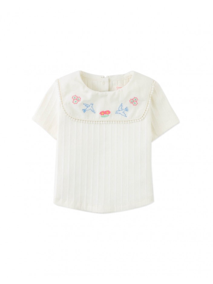 Baby Jurin Embroidered Top & Checkered Shorts Set