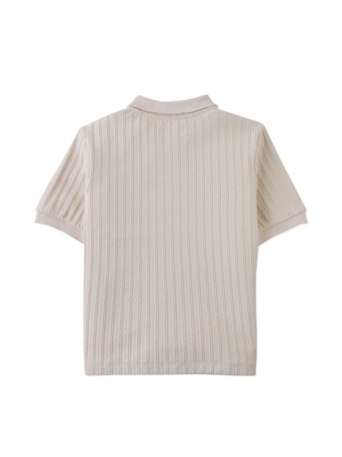 Diether Zipped Up Cable Jersey Polo Shirt