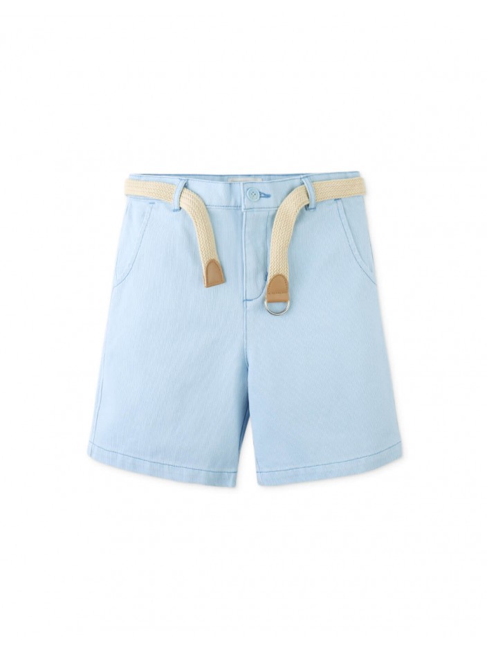 Sam Regular Fit Bedford Cord Shorts with Braided Cotton Belt