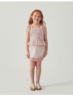 Remi Ruffled Hem Skorts with Botanical Embroidery