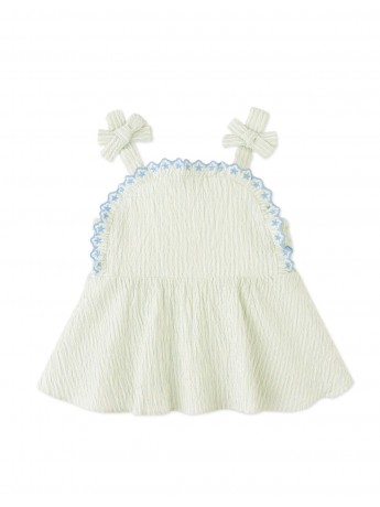 Isabel Ruffled Striped Apron Top with Tie Straps & Ruffled Shorts