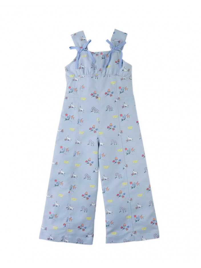 Harvey Empire-Cut Jumpsuit with Decorative Bow Ties