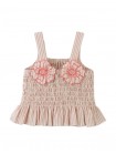 Josephine Striped Peplum Top with Flower Appliqué
