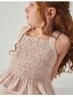 Josephine Striped Peplum Top with Flower Appliqué