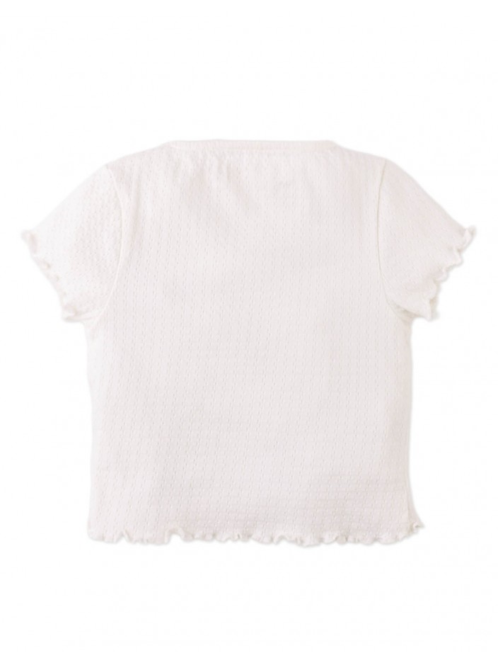 Gardenia Textured Top with Front Ties